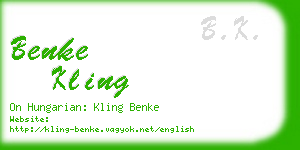 benke kling business card